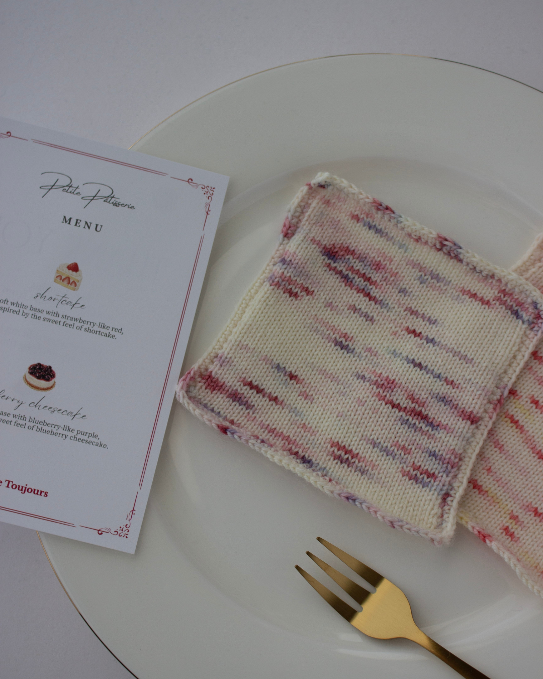 Petite Pâtisserie – blueberry cheesecake 〈sock yarn〉